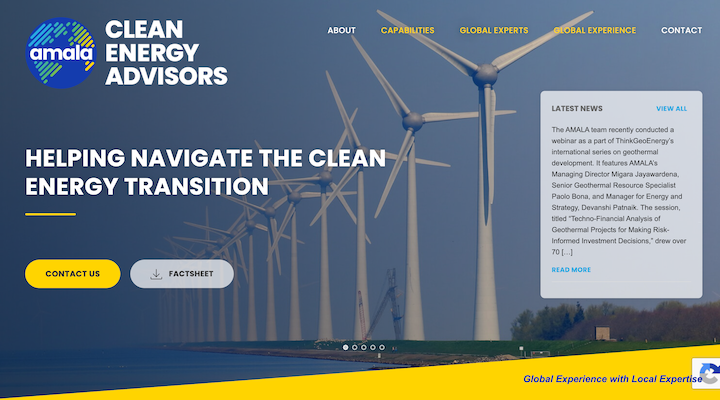 AMALA Clean Energy Advisors website